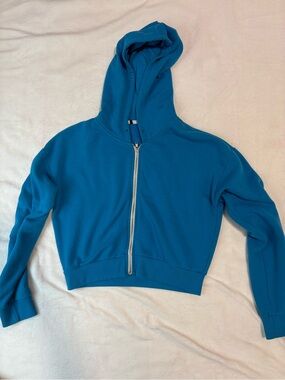 Forever 21 Teal Blue Zip-Up Hoodie